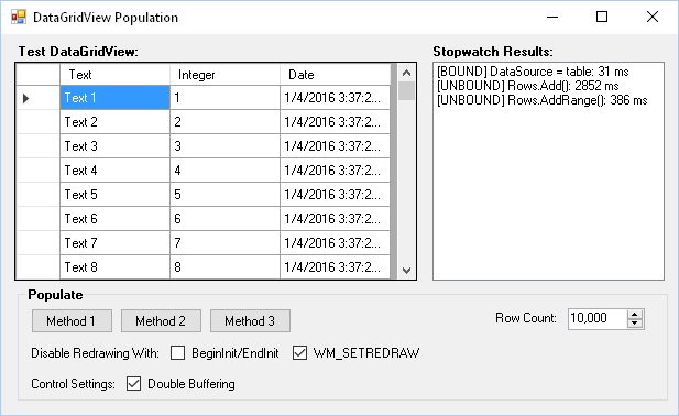 slow datagridview population