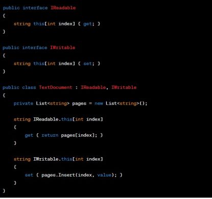 interface indexing